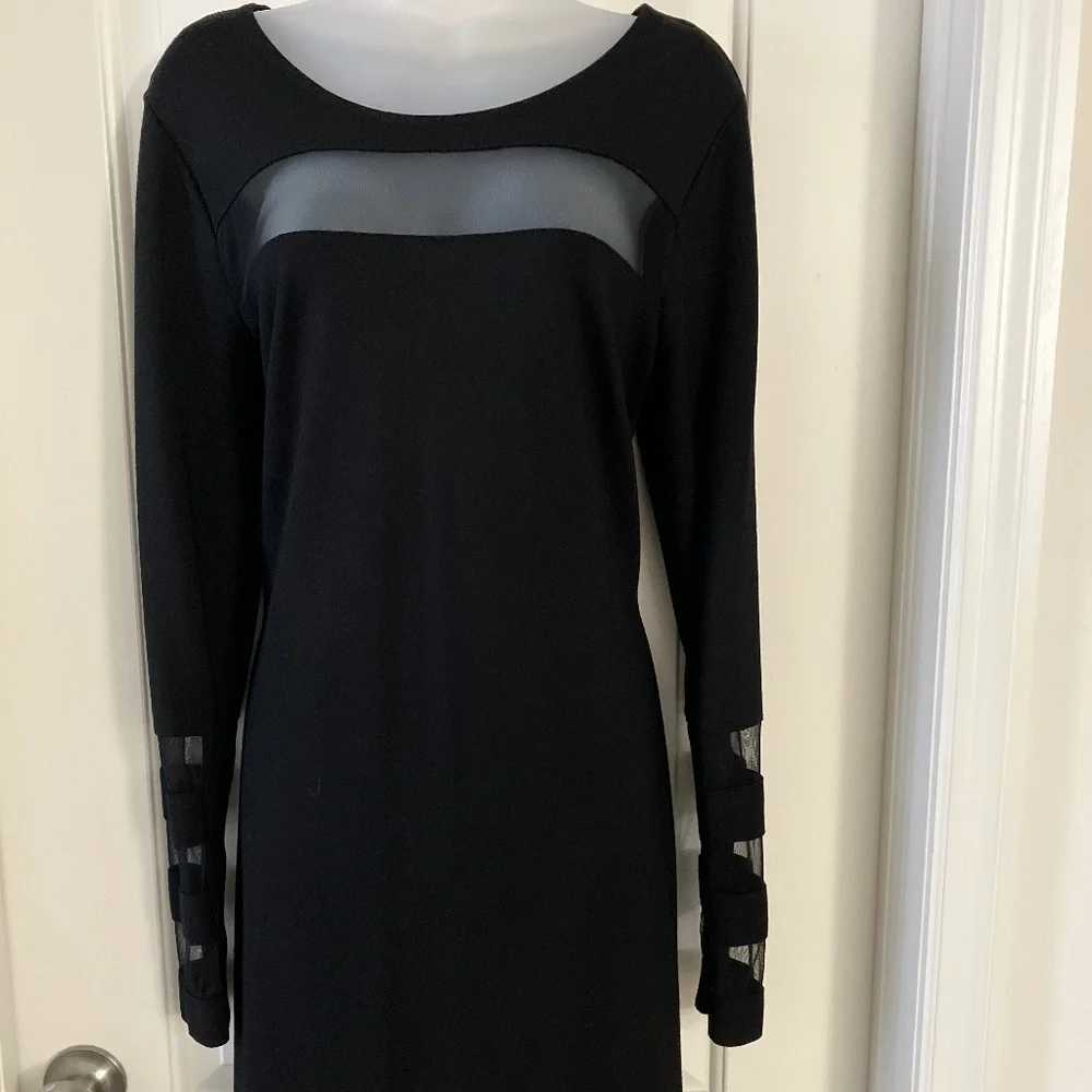 Venus  Black Mesh Detail BodyCon Dress - Picture 6 of 6